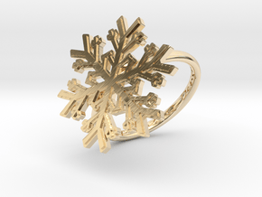 Snowflake Ring 1 d=18mm h21d18 in 14k Gold Plated Brass