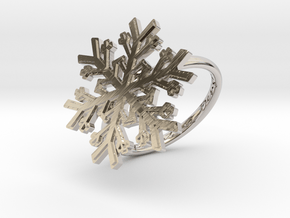 Snowflake Ring 1 d=18mm h21d18 in Rhodium Plated Brass