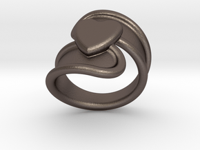 Valentinodayring  26 - Italian Size 26 in Polished Bronzed Silver Steel