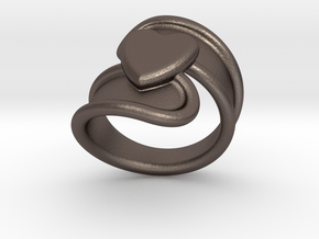 Valentinodayring  27 - Italian Size 27 in Polished Bronzed Silver Steel