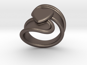 Valentinodayring  28 - Italian Size 28 in Polished Bronzed Silver Steel