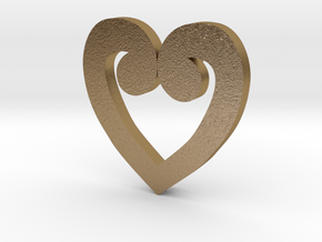 Heart Numero Uno in Polished Gold Steel