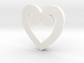 Heart Numero Uno in White Processed Versatile Plastic