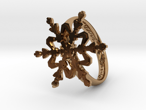 Snowflake Ring 2 d=19mm h35d19 in Polished Brass