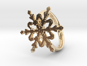 Snowflake Ring 2 d=19mm h35d19 in 14k Gold Plated Brass