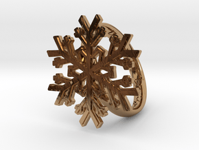 Snowflake Ring 1 d=19mm h35d19 in Polished Brass