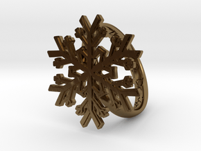 Snowflake Ring 1 d=19mm h35d19 in Polished Bronze