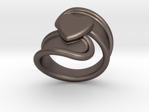 Valentinodayring  32 - Italian Size 32 in Polished Bronzed Silver Steel