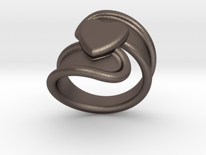 Valentinodayring  33 - Italian Size 33 in Polished Bronzed Silver Steel