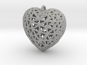 Heart Pendant #2 in Aluminum