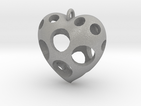 Heart Pendant #3 in Aluminum