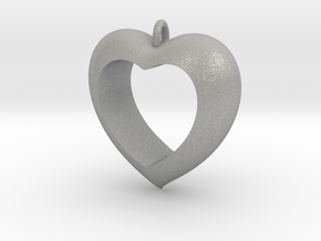 Heart Pendant #4 in Aluminum