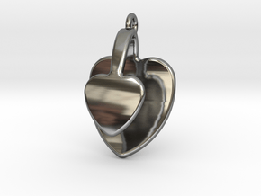 San Valentino Heart Earring in Fine Detail Polished Silver
