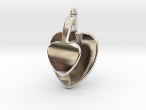San Valentino Heart Earring in Rhodium Plated Brass