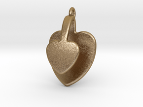San Valentino Heart Earring in Polished Gold Steel