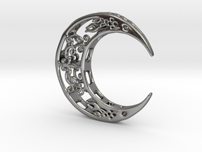 Moon_Pendant in Polished Silver