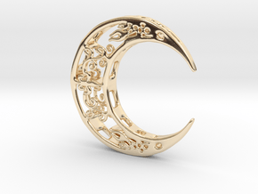 Moon_Pendant in 14k Gold Plated Brass
