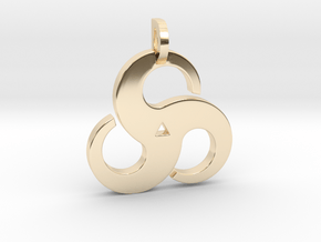Triskelion Pendant 01 in 14k Gold Plated Brass