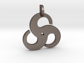 Triskelion Pendant 01 in Polished Bronzed Silver Steel