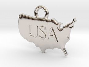 USA Pendant in Platinum