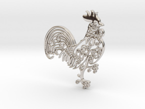 Rooster_Pendant in Platinum