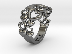 Heart By Heart Ring No2 57 in Polished Silver