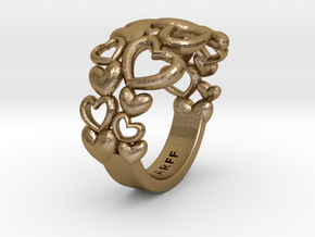 Heart By Heart Ring No2 57 in Polished Gold Steel