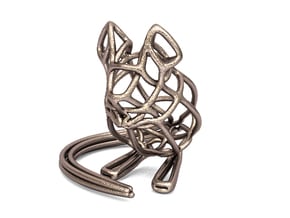Mouse Wireframe keychain in Polished Bronzed Silver Steel