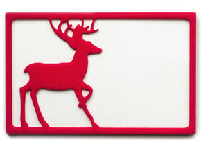 Deer Wallet - 2 Cards in Red Processed Versatile Plastic