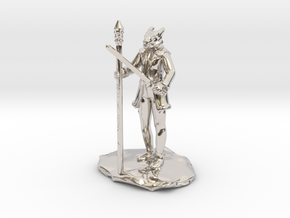 Dragonborn Ice Sorcerer in Rhodium Plated Brass