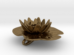 Lilypad Pendant in Polished Bronze