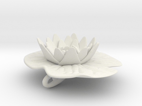 Lilypad Pendant in White Natural Versatile Plastic