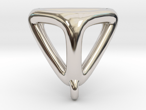 Triangle Prism  in Rhodium Plated Brass