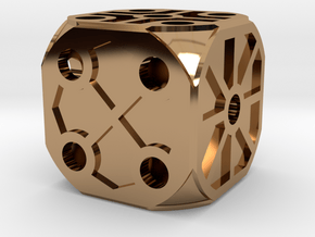 Rustic Die - Large in Polished Brass
