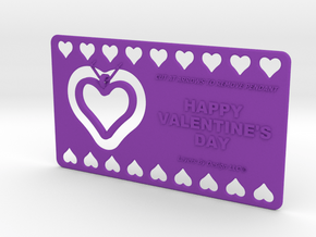 My 3D Printed Valentine - Customizable in Purple Processed Versatile Plastic