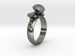 Ring 'Diamonds are Forever' in Fine Detail Polished Silver