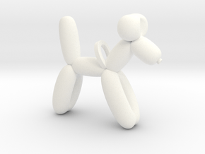 Balloon Dog in White Processed Versatile Plastic