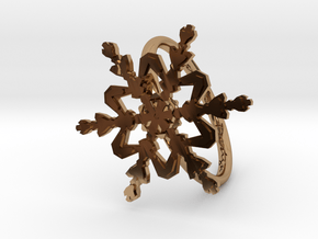 Snowflake Ring 2 d=19mm h21d19 in Polished Brass