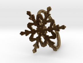 Snowflake Ring 2 d=19mm h21d19 in Polished Bronze