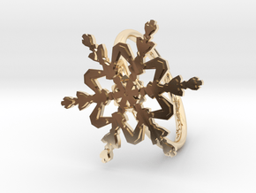 Snowflake Ring 2 d=19mm h21d19 in 14k Gold Plated Brass