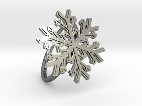 Snowflake Ring 1 d=19mm h21d19 in Fine Detail Polished Silver