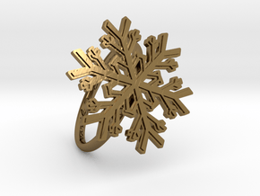 Snowflake Ring 1 d=19mm h21d19 in Polished Bronze