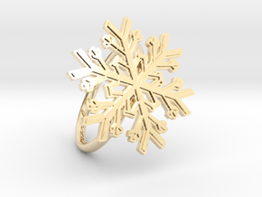 Snowflake Ring 1 d=19mm h21d19 in 14k Gold Plated Brass
