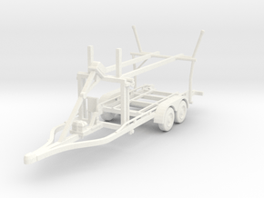 Boat trailer 01. HO Scale  (1:87) in White Processed Versatile Plastic