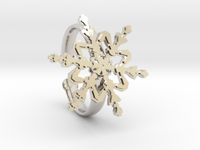 Snowflake Ring 2 d=19.5mm Adjustable h35d195a in Rhodium Plated Brass