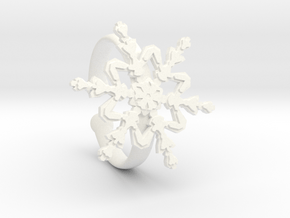 Snowflake Ring 2 d=19.5mm Adjustable h35d195a in White Processed Versatile Plastic