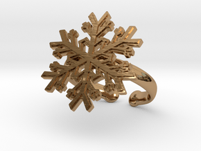 Snowflake Ring 1 d=19.5mm Adjustable h35d195a in Polished Brass