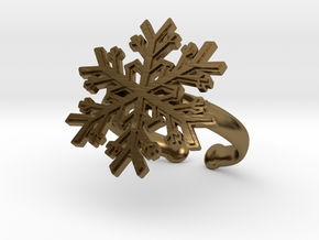 Snowflake Ring 1 d=19.5mm Adjustable h35d195a in Polished Bronze