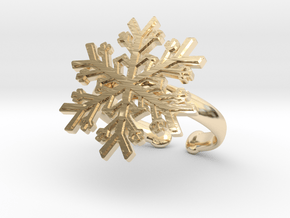Snowflake Ring 1 d=19.5mm Adjustable h35d195a in 14k Gold Plated Brass