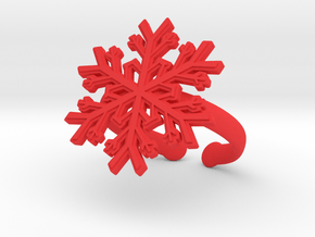 Snowflake Ring 1 d=19.5mm Adjustable h35d195a in Red Processed Versatile Plastic